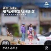 MoreArt Street Casual Pet Walking Couple żywica 1:64 bok