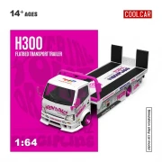 Cool.Car H300 Flatbed Transport Trailer Iron Dames Livery 1:64 przód