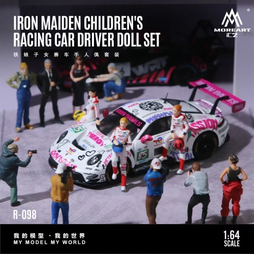 MoreArt Iron Maiden Children’s Racing Car Driver Figure Set żywica 1:64 bok