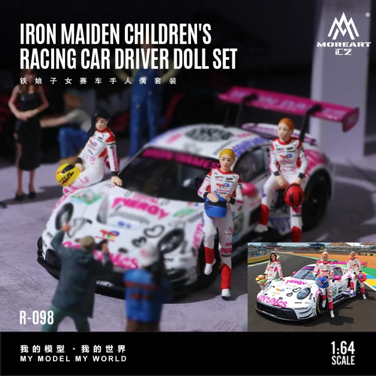 MoreArt Iron Maiden Children’s Racing Car Driver Figure Set żywica 1:64 przód detal