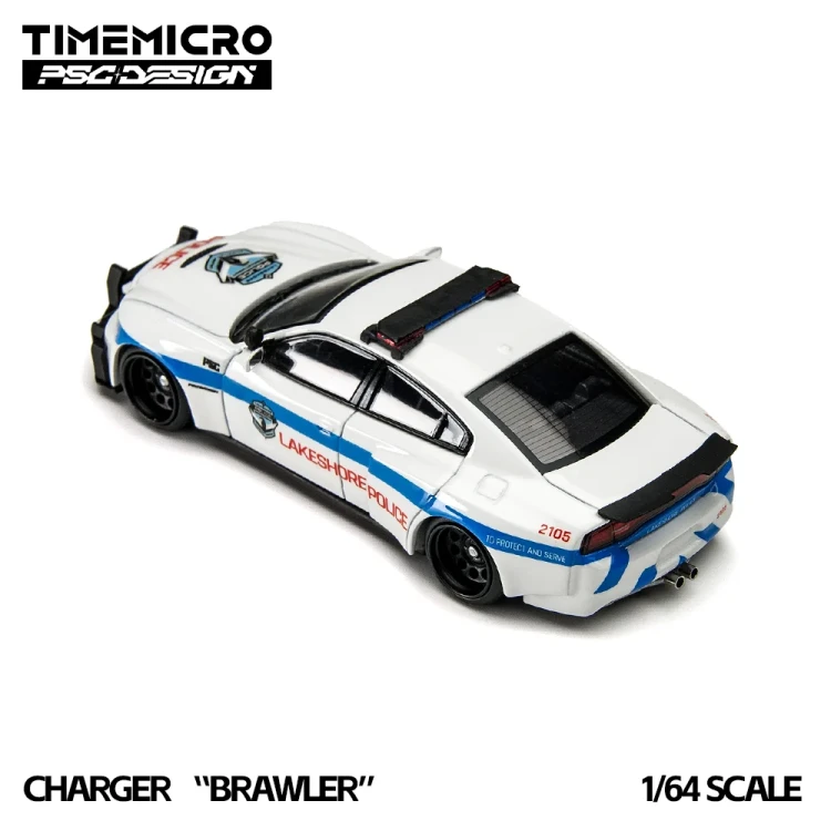 TimeMicro x PSC Design Dodge Charger „Brawler” Lakeshore Police 1:64 tył