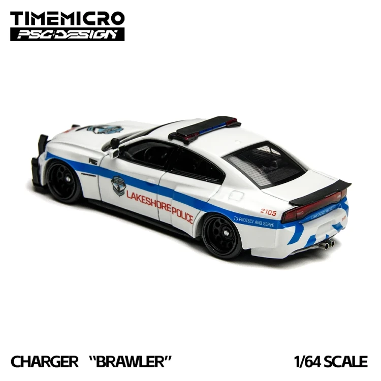 TimeMicro x PSC Design Dodge Charger „Brawler” Lakeshore Police 1:64 tył detal