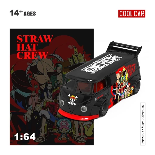 Cool.Car Volkswagen T1 Pickup One Piece – Straw Hat Crew 1:64 przód detal