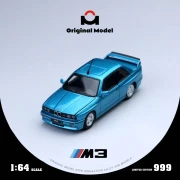 Original Model BMW E30 M3 Sedan Blue Limitowany 1/999 1:64 przód