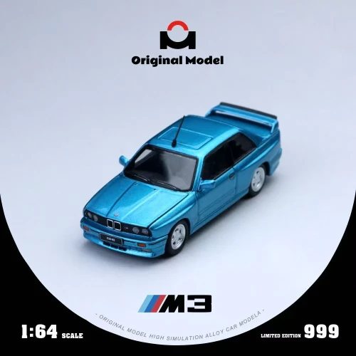 Original Model BMW E30 M3 Sedan Blue Limitowany 1/999 1:64 przód
