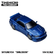 TimeMicro x PSC Design Nissan Skyline GT-R R34 Smilodon Navy Blue TMCS2026 1:64 góra