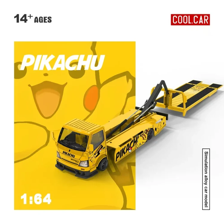 Cool.Car Hino H300 Flatbed Transport Trailer Pikachu – CC647242 1:64 przód detal 2