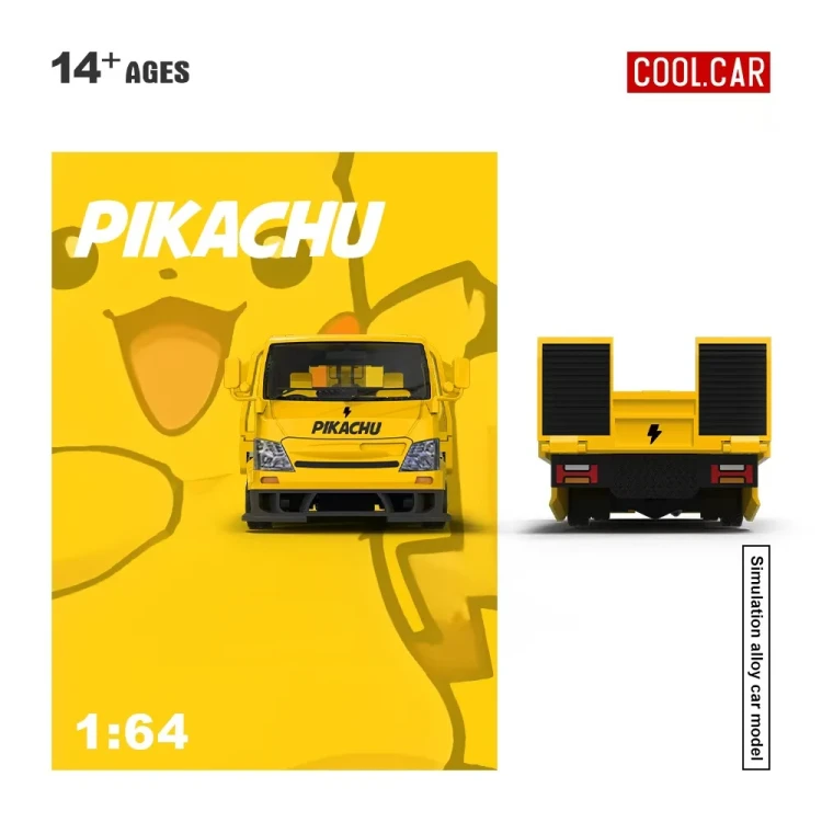 Cool.Car Hino H300 Flatbed Transport Trailer Pikachu – CC647242 1:64 przód tył