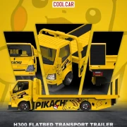 Cool.Car Hino H300 Flatbed Transport Trailer Pikachu – CC647242 1:64 przód