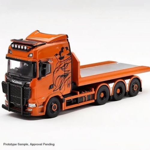 Mini GT Scania 770S – Flatbed Orange 1:64 przód