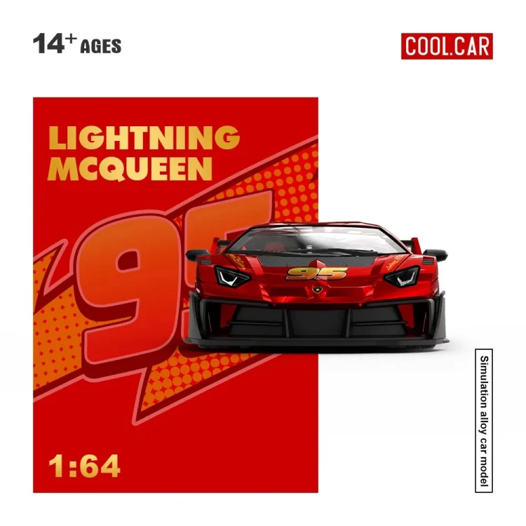 Cool.Car Lamborghini Aventador GTEVO Lightning McQueen 1:64 front