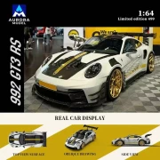 AURORA MODEL Porsche 992 GT3 RS White Gold Limitowany 1:64 przód