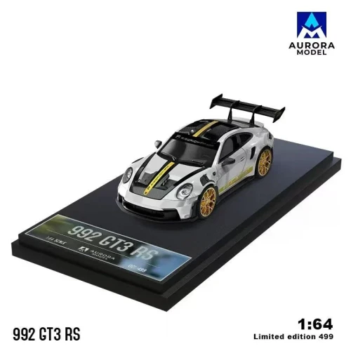 AURORA MODEL Porsche 992 GT3 RS White Gold Limitowany 1:64 góra