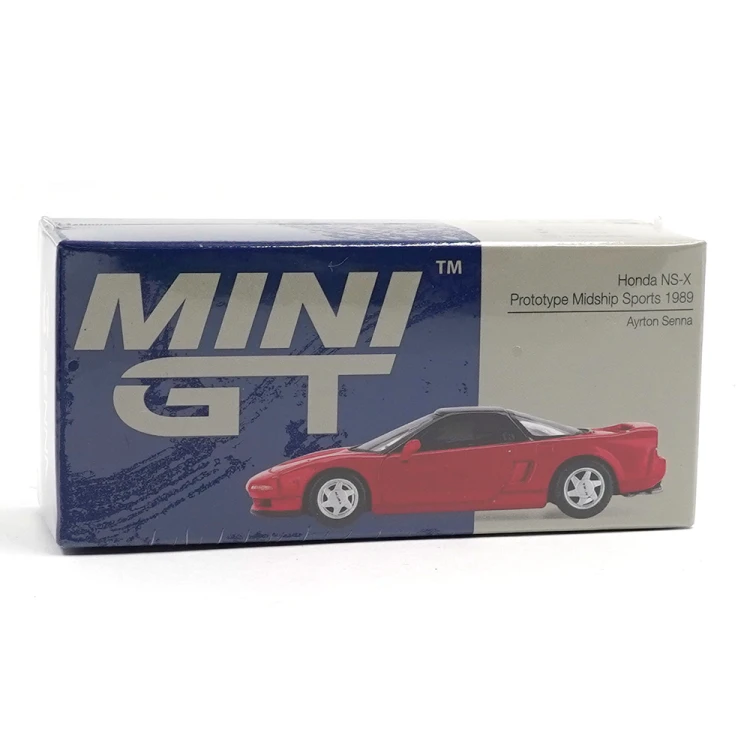 MINI GT Honda NS-X Prototype Midship Sports 1989 Ayrton Senna + Figurka 1:64 box