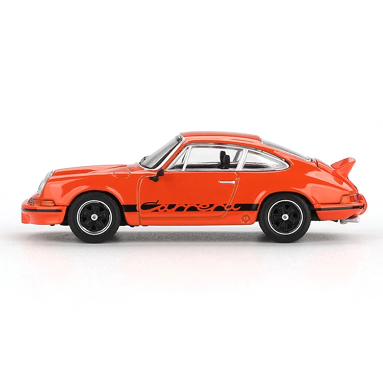 MINI GT Porsche 911 Carrera RS 2.7 Tangerine with Black Livery 1:64 bok
