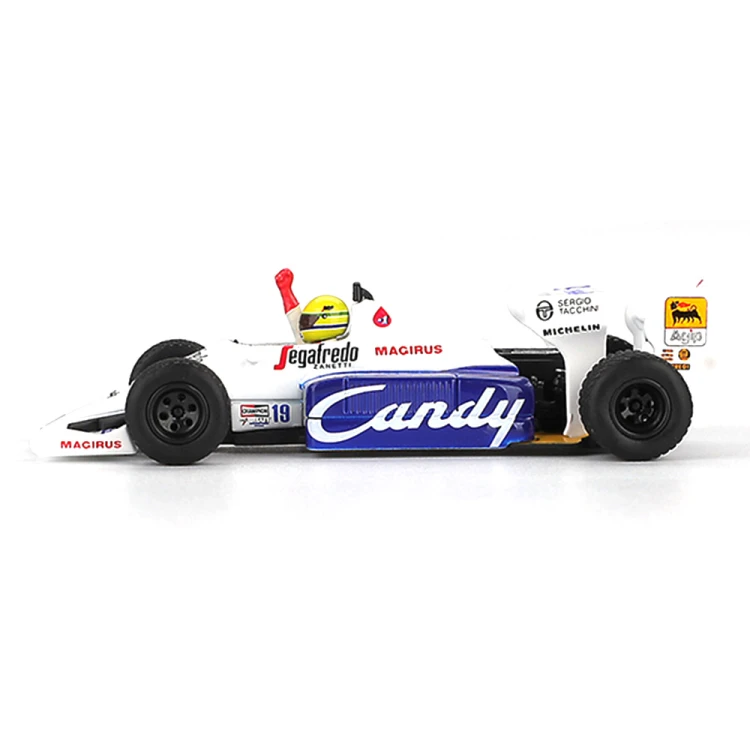 MINI GT Toleman TG184 #19 Ayrton Senna 1984 Monaco Grand Prix 2nd Place 1:64 bok
