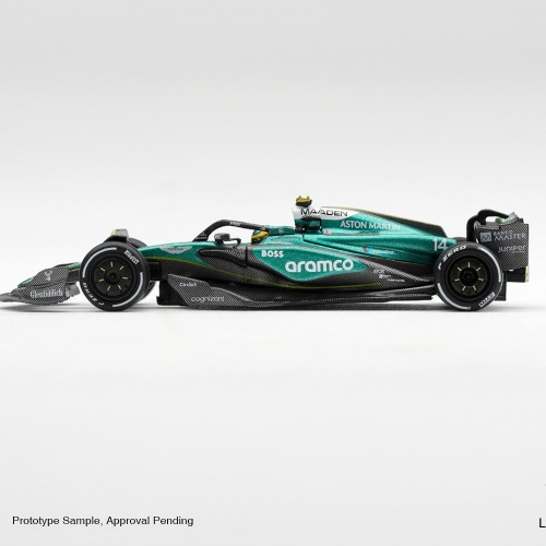 Mini GT Aston Martin AMR24 nr14 Fernando Alonso F1 2024 1:64 bok