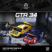Time Micro Nissan R34 GT-R Z-Tune Yellow Limitowany 1:64 przód scena