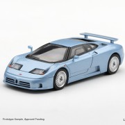 Mini GT Bugatti EB110 GT Azzurro Metallizzato Mondial de l'Automobile 1992 1:64 przód