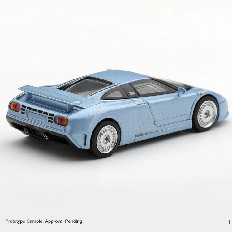 Mini GT Bugatti EB110 GT Azzurro Metallizzato Mondial de l'Automobile 1992 1:64 tył