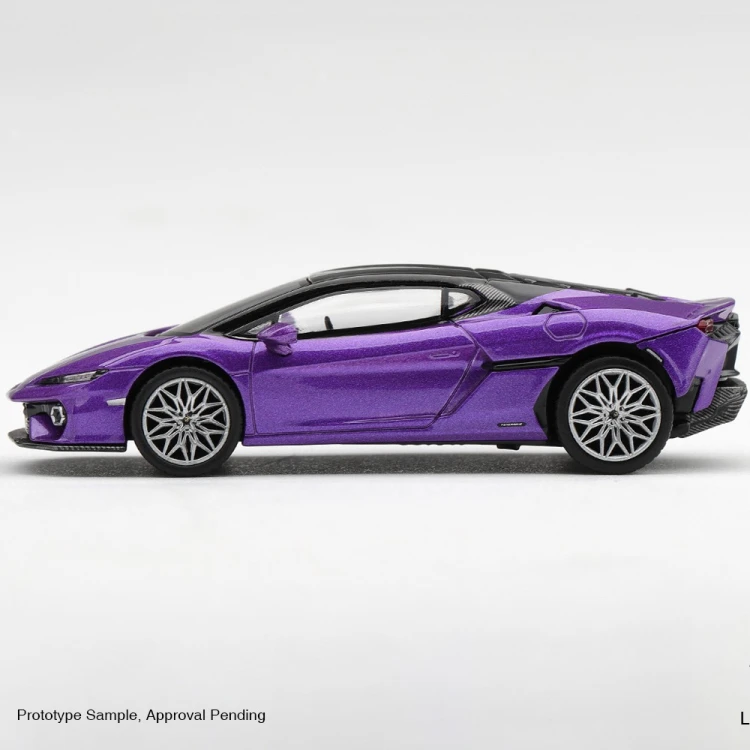 Mini GT Lamborghini Temerario Viola Pasifae 1:64 bok