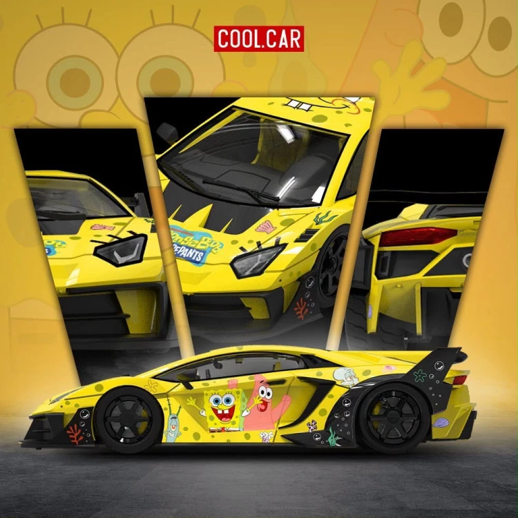 Cool.Car Lamborghini Aventador SpongeBob 1:64 bok