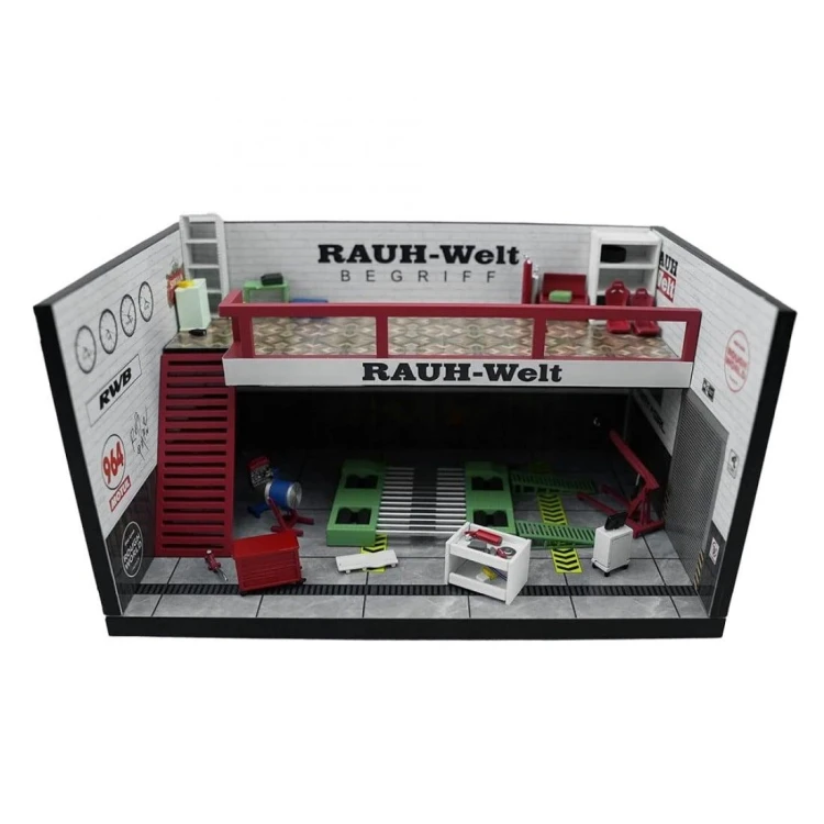 Motorhelix Diorama RWB RAUH-Welt white 1:64 przód