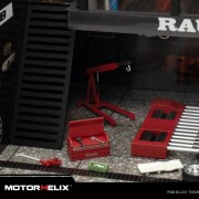 Motorhelix Diorama RWB Black Theme Garage 1:64 detal 3