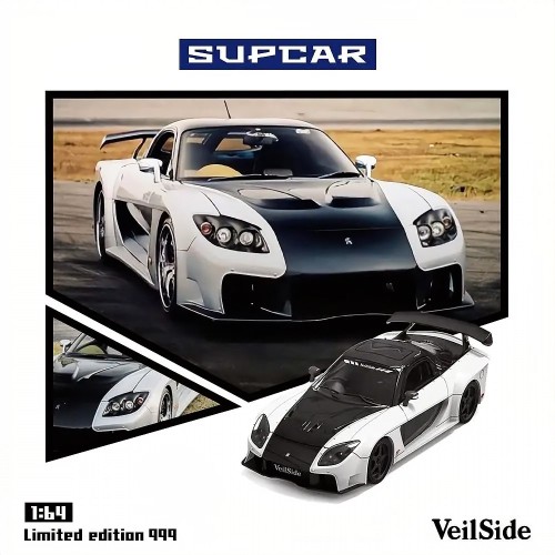 Supcar Mazda RX-7 Veilside Czarno Biała 1:64 przód