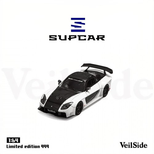 Supcar Mazda RX-7 Veilside Czarno Biała 1:64 przód detal