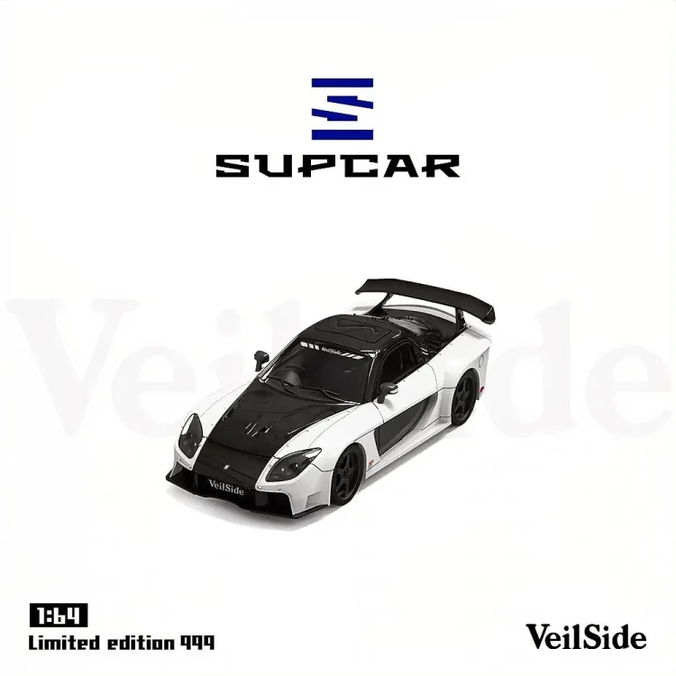 Supcar Mazda RX-7 Veilside Czarno Biała 1:64 przód detal
