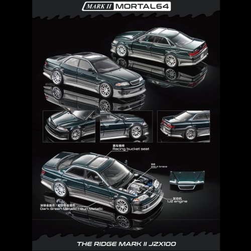 ORTAL64 Toyota Mark II JZX100 Green Limitowany 1:64 przód