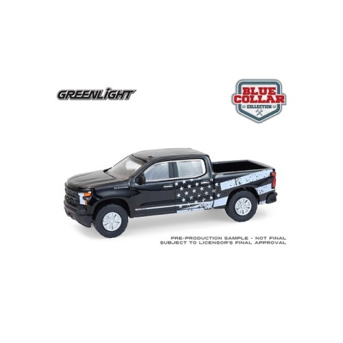 Greenlight 2023 Chevrolet Silverado Black Blue Collar Collection Series 14 1:64 przód