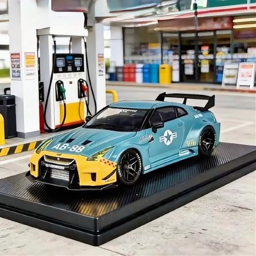 My Model Collect Nissan GT-R R35 Liberty Walk Army Fighter AB-88 1:64 przód detal