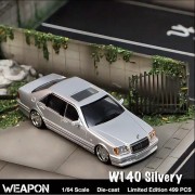 Street Weapon Mercedes Benz W140 silver 1:64 góra