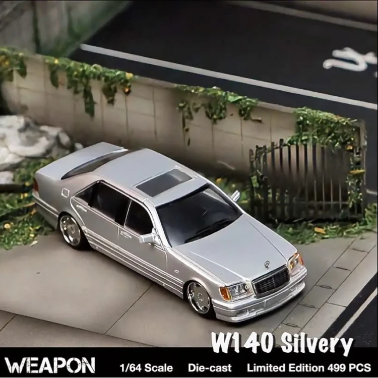 Street Weapon Mercedes Benz W140 silver 1:64 góra