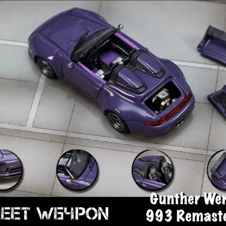 Street Weapon Gunther Werks 993 Spider purple 1:64 góra