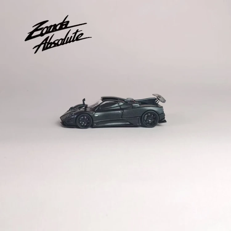 Rhino Model Pagani Zonda AbsoIute EVO Full Black Matte Carbon Fiber 1:64 bok detal
