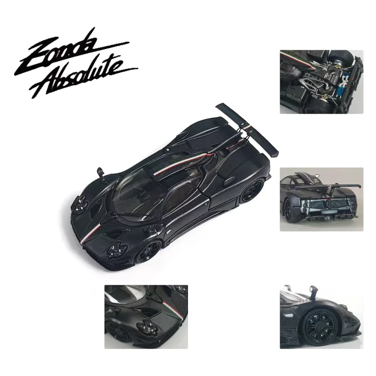 Rhino Model Pagani Zonda AbsoIute EVO Full Black Matte Carbon Fiber 1:64 przód detale