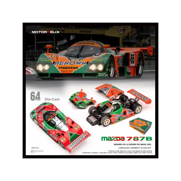 Motorhelix Mazda 787B Renown Le Mans 1991 1:64 przód detale