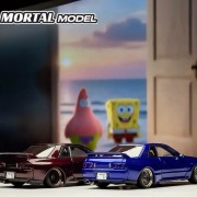 MORTAL64 Nissan Skyline BNR32 1991 Artist Custom Metallic Red Wine Limited 1:64 tył