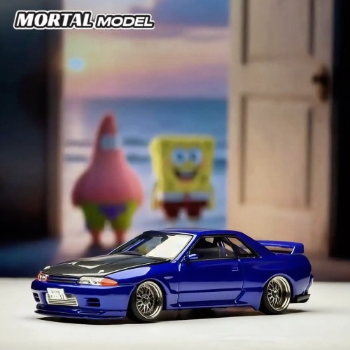MORTAL64 Nissan Skyline BNR32 1991 Artist Custom Blue Limited 1:64 przód