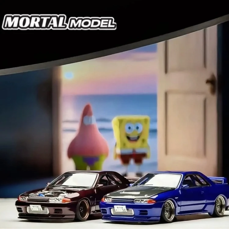 MORTAL64 Nissan Skyline BNR32 1991 Artist Custom Blue Limited 1:64 bok