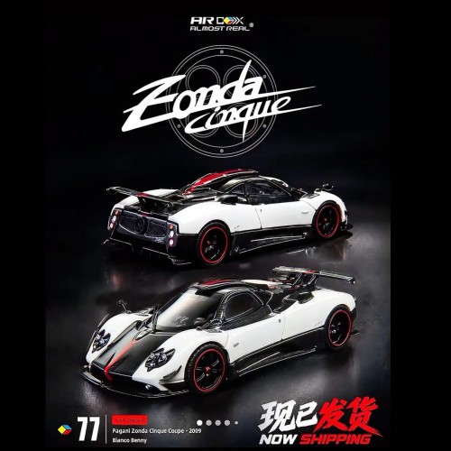 Almost Real AR Box Pagani Zonda Cinque Coupé Bianco Benny 2009 1:64 przód