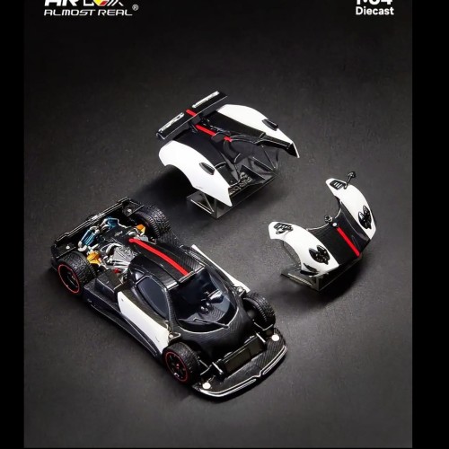Almost Real AR Box Pagani Zonda Cinque Coupé Bianco Benny 2009 1:64 detale