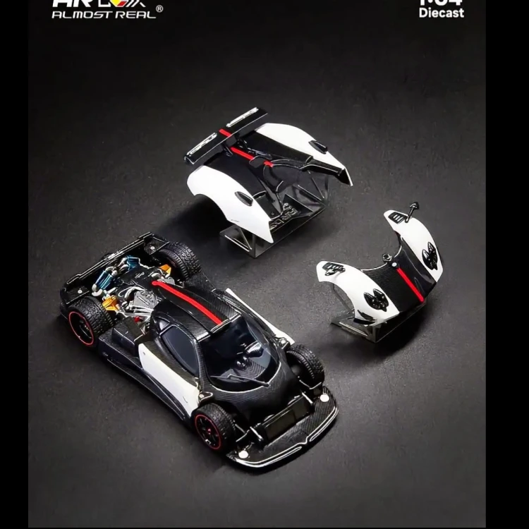 Almost Real AR Box Pagani Zonda Cinque Coupé Bianco Benny 2009 1:64 detale