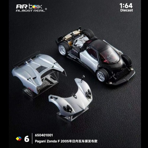 Almost Real AR Box Pagani Zonda F 2005 Silver 6 1:64 detale
