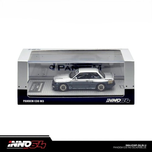 INNO64 BMW E30 PANDEM M3 Silver Blue 1:64 gablotka