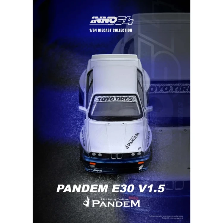 INNO64 BMW E30 PANDEM M3 Silver Blue 1:64 plakat 2