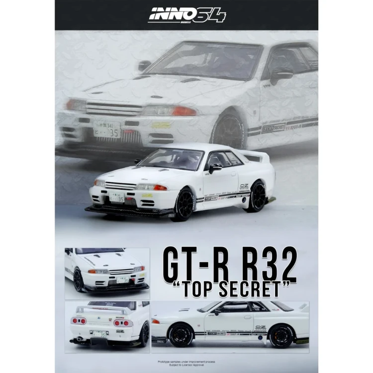 INNO64 Nissan Skyline GT-R R32 Top Secret white 1:64 plakat